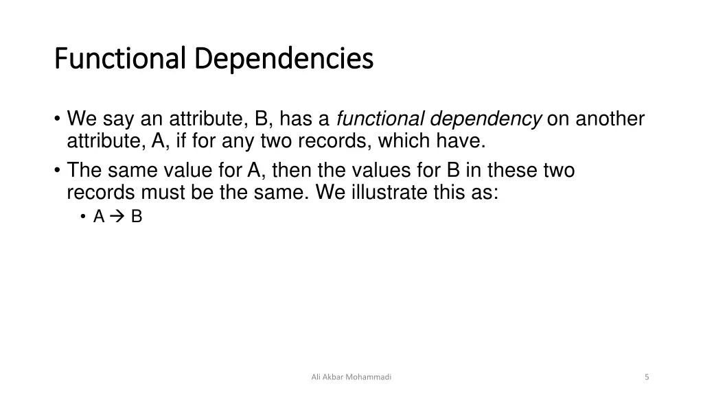 functional dependencies functional dependencies