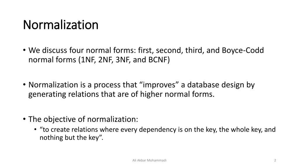 normalization normalization 1