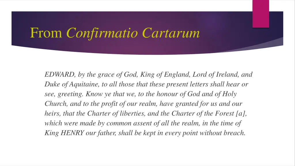 from confirmatio cartarum