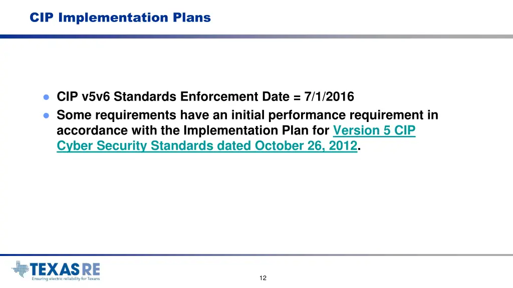 cip implementation plans