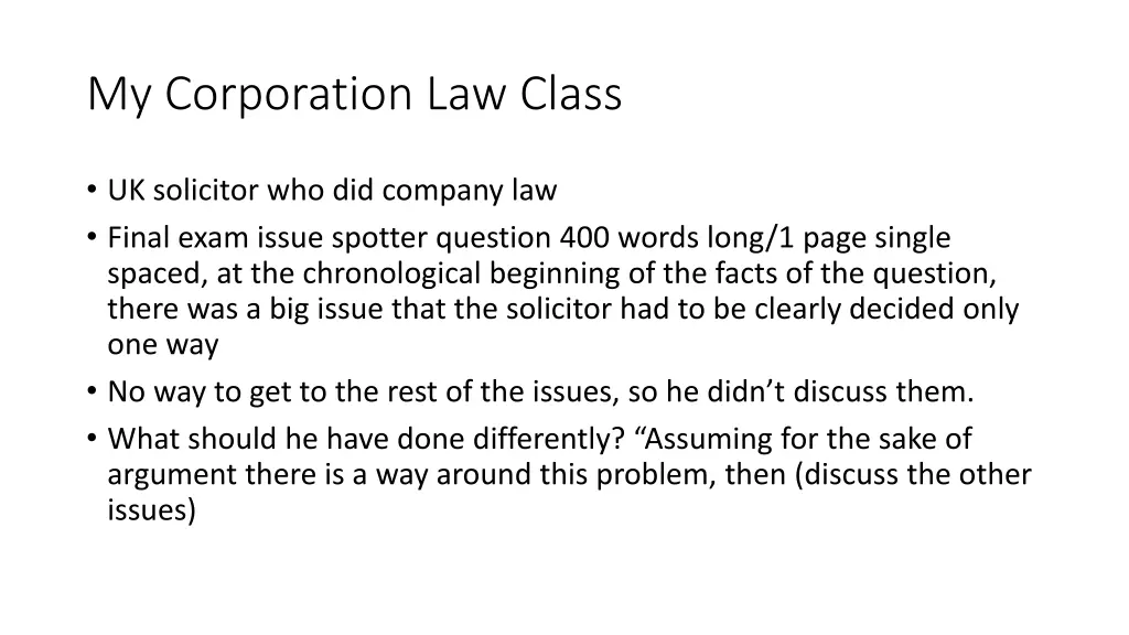 my corporation law class
