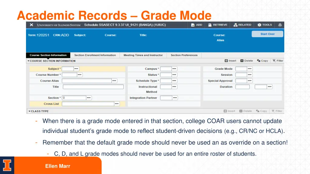 academic records grade mode
