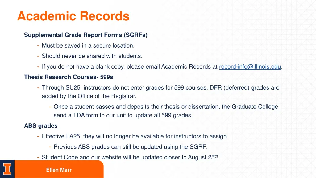 academic records