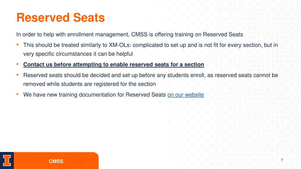 reserved seats