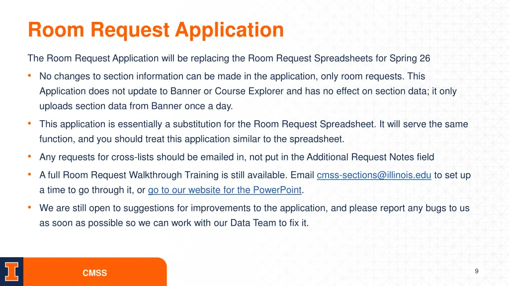 room request application
