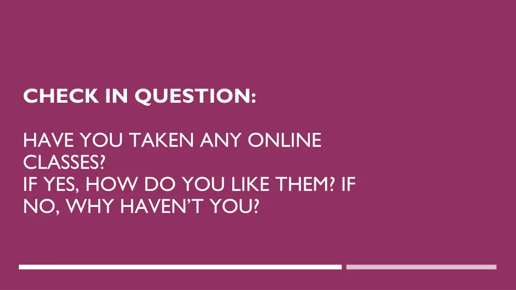 check in question