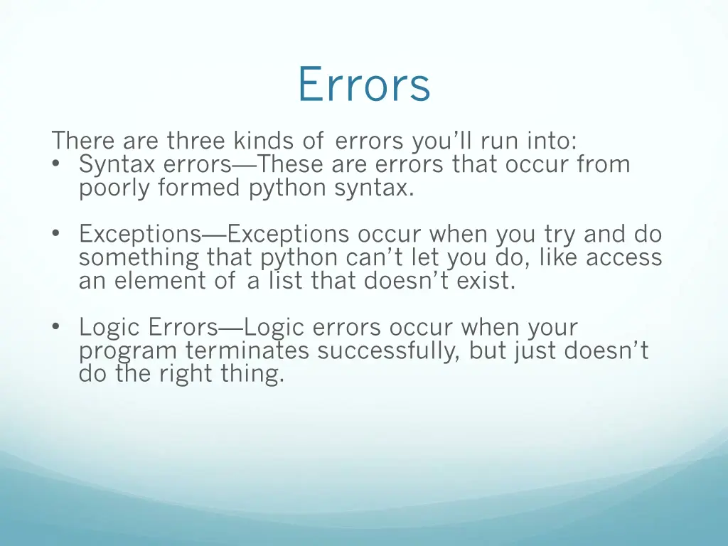 errors