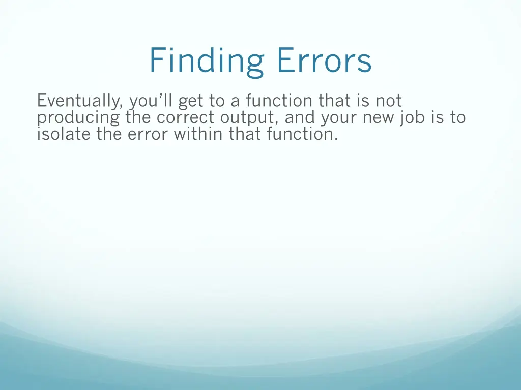 finding errors