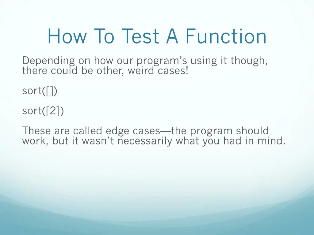how to test a function 1