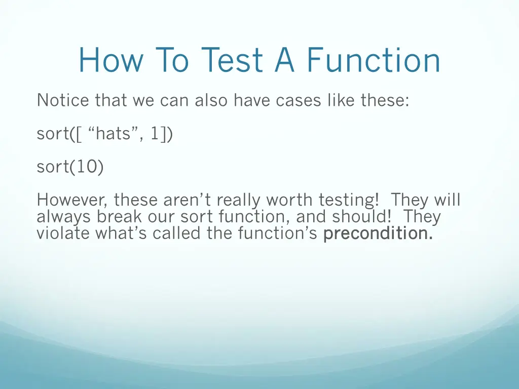 how to test a function 2
