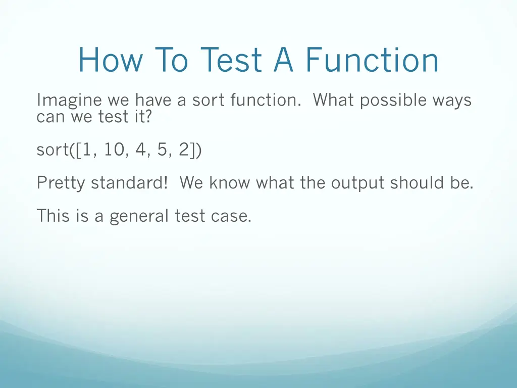 how to test a function