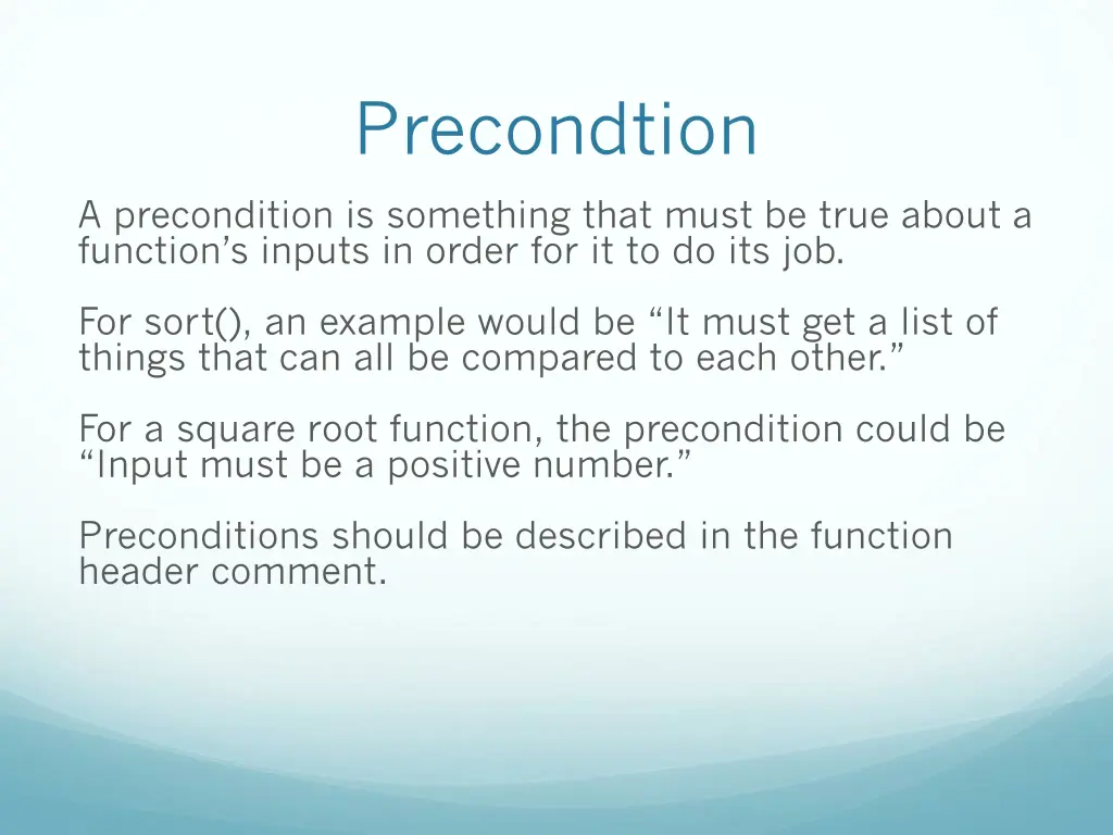 precondtion
