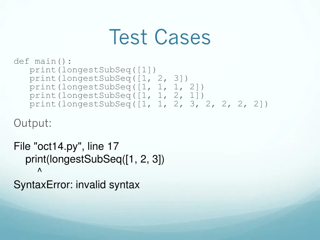test cases 1