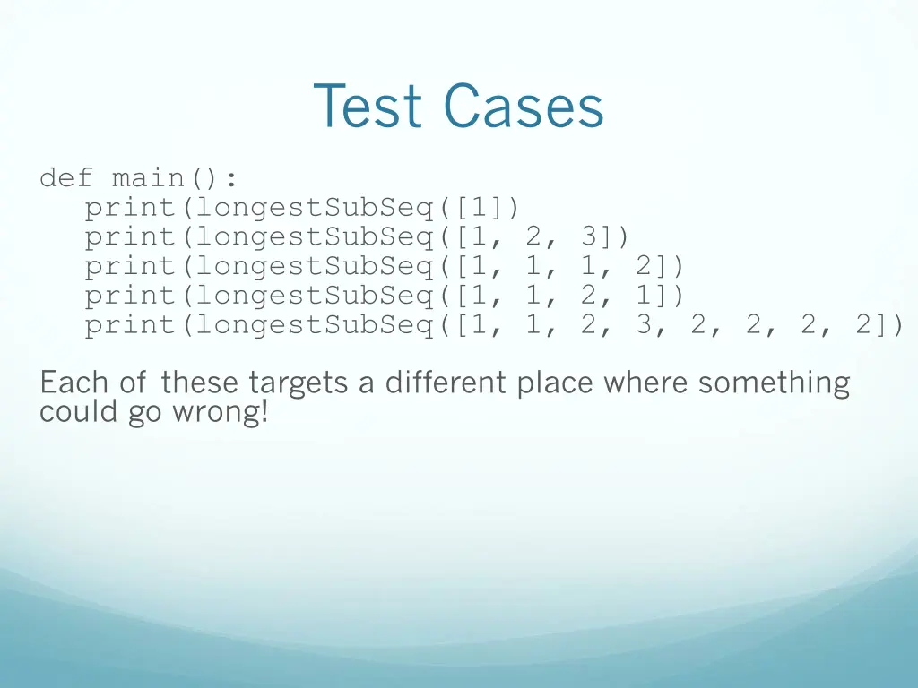 test cases