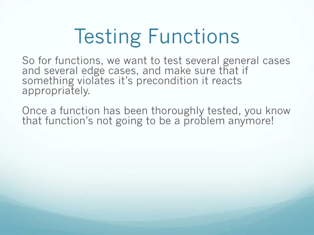 testing functions