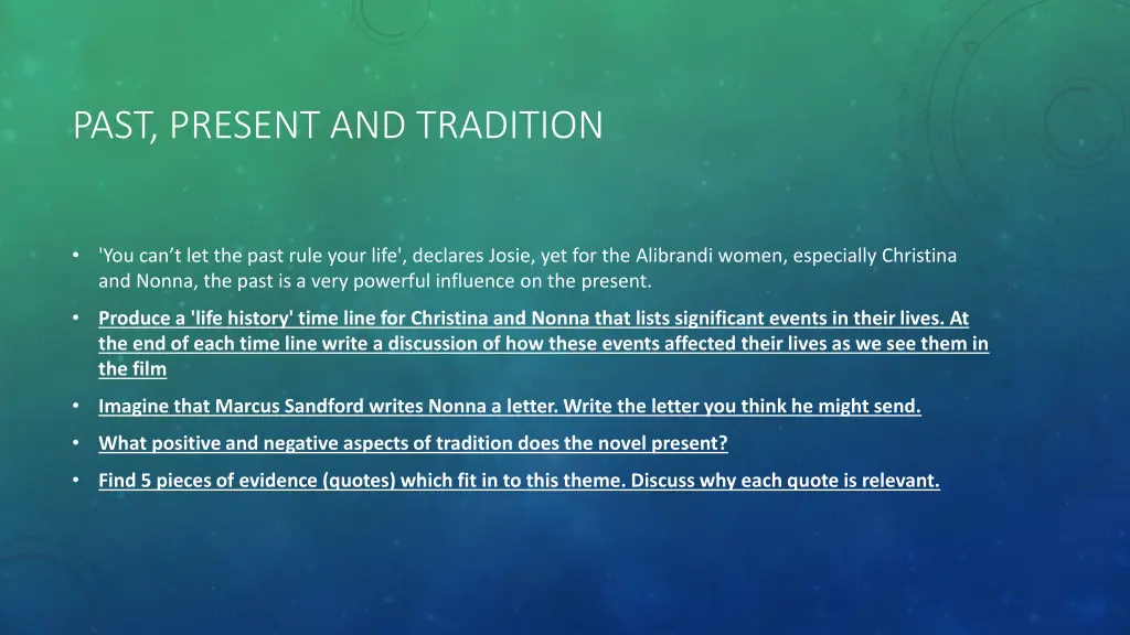 past present and tradition