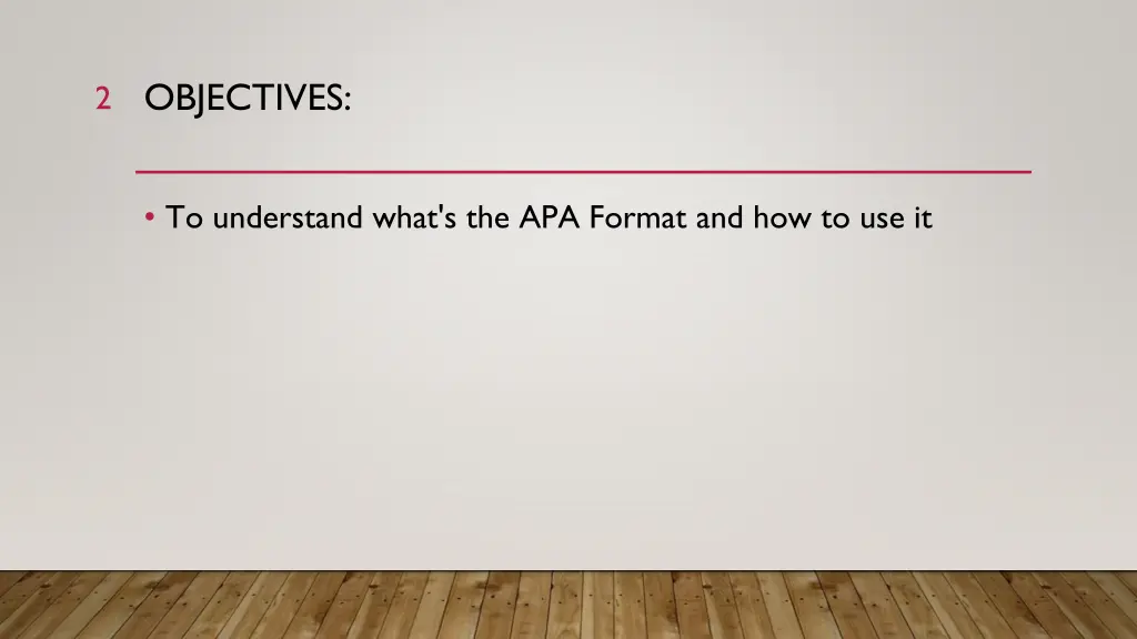 objectives