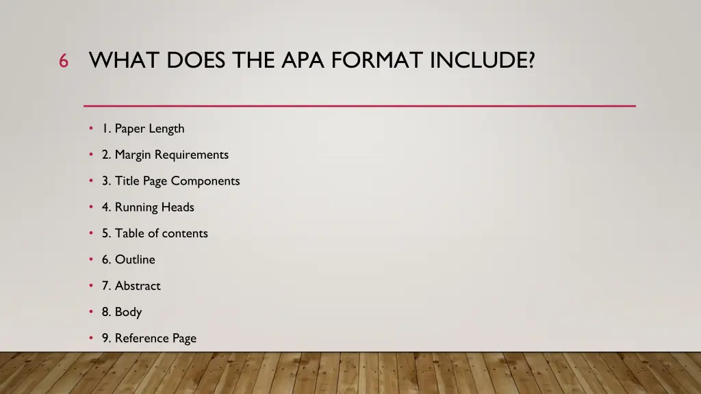 what does the apa format include