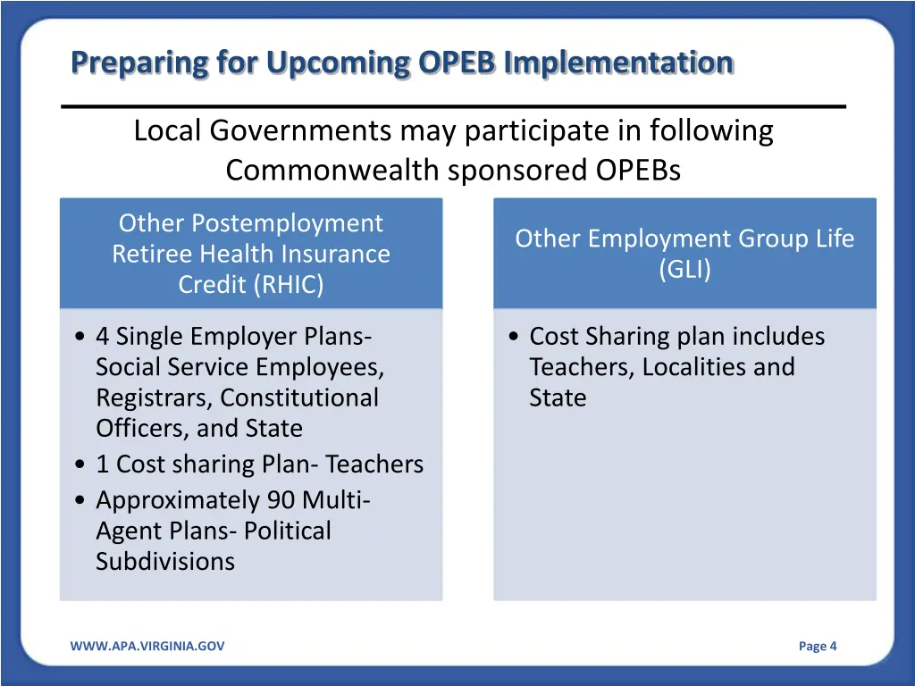 preparing for upcoming opeb implementation 2