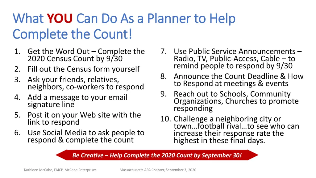 what what you can do as a planner to help