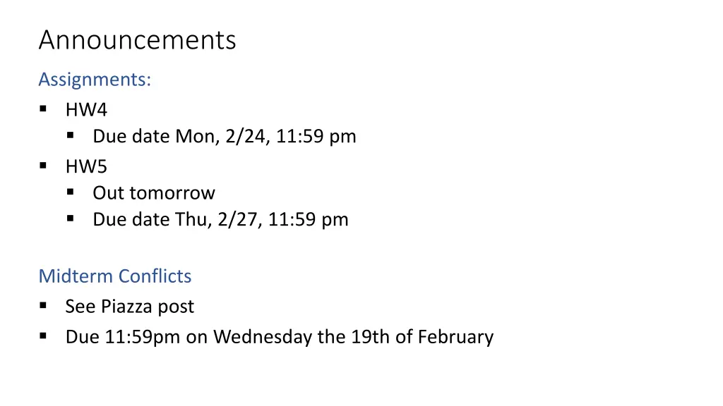 announcements