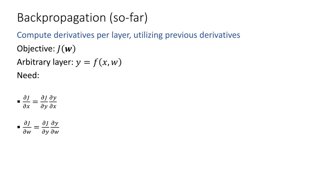 backpropagation so far
