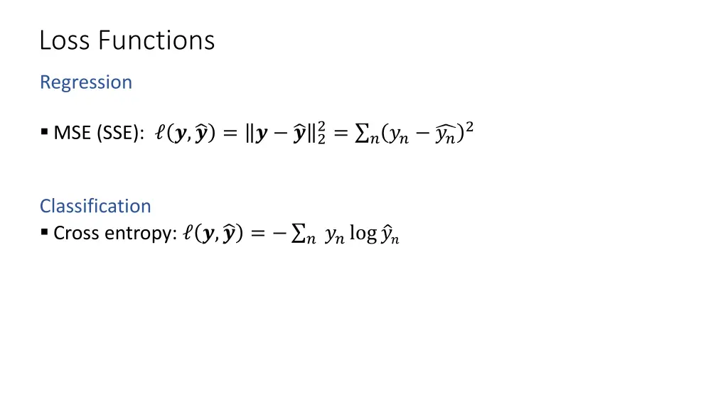 loss functions