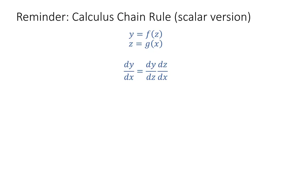 reminder calculus chain rule scalar version