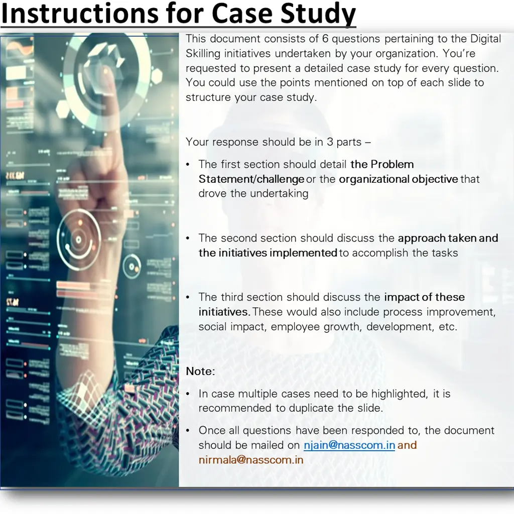 instructions for case study