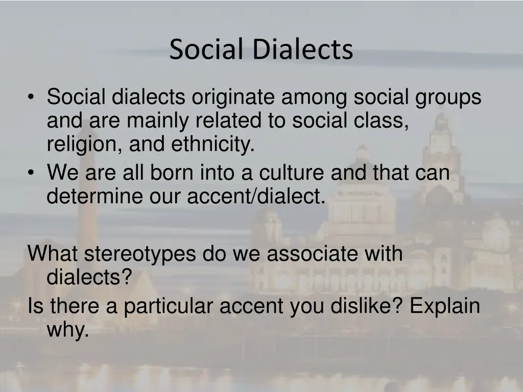 social dialects