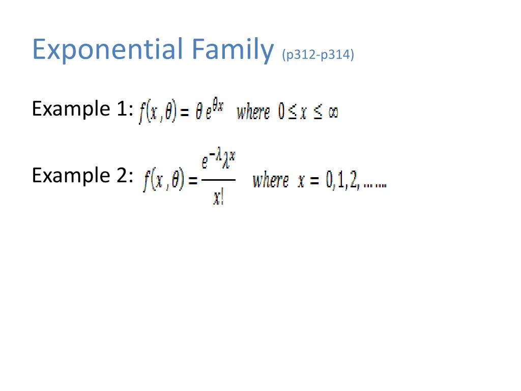 exponential family p312 p314 1