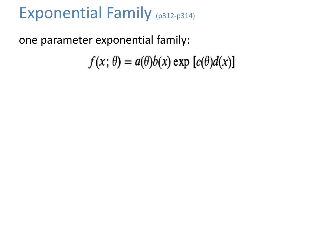 exponential family p312 p314