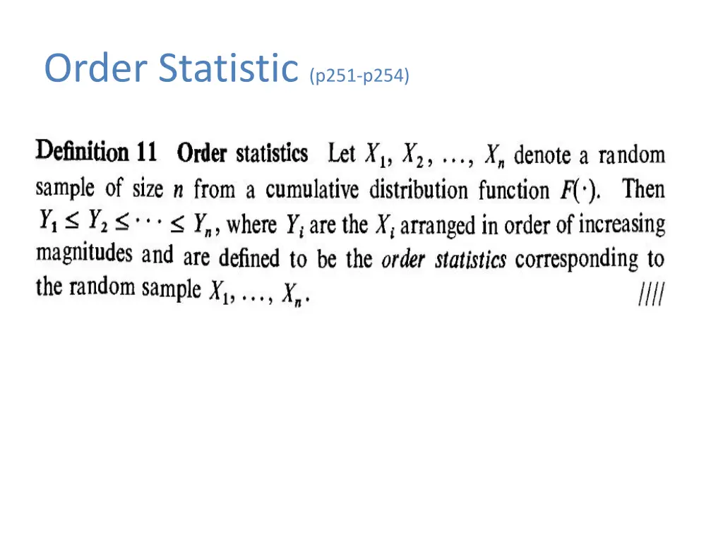 order statistic p251 p254
