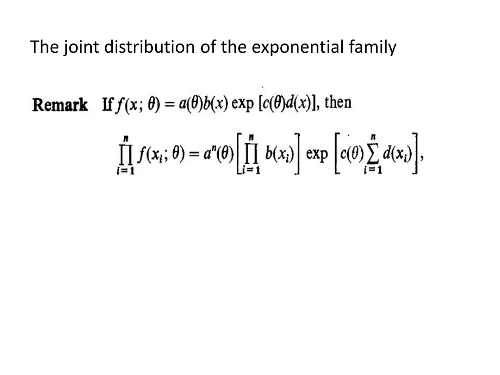 the joint distribution of the exponential family