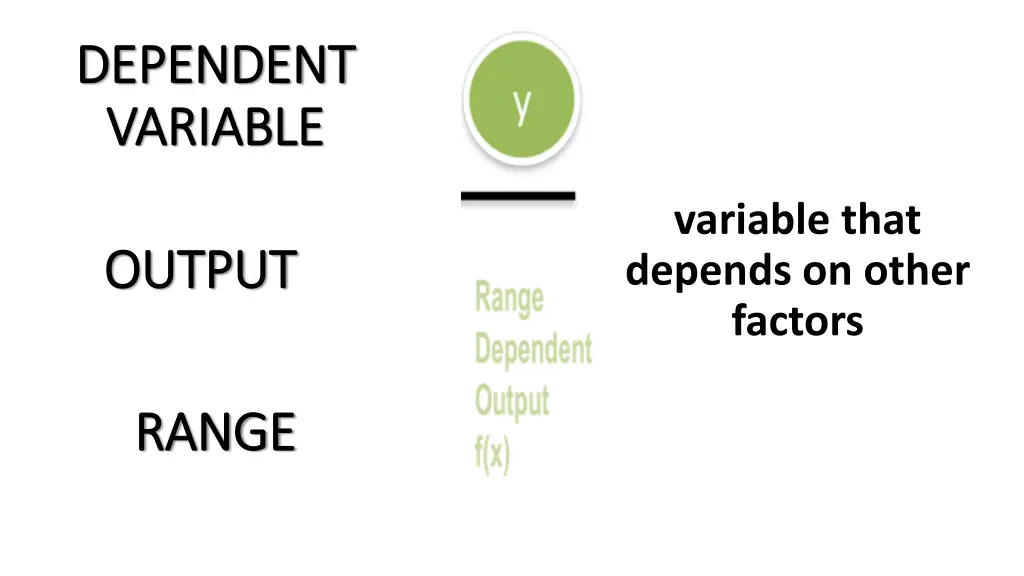 dependent dependent variable variable