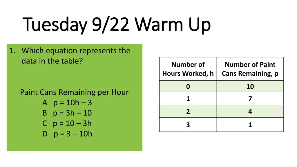 tuesday 9 22 warm up tuesday 9 22 warm up