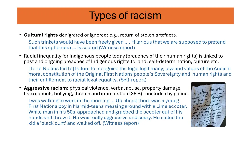 types of racism