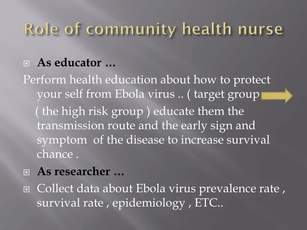 as educator perform health education about