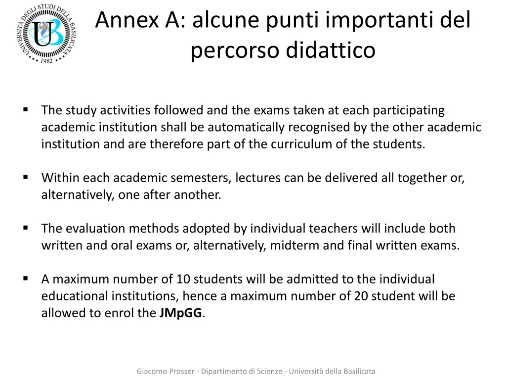 annex a alcune punti importanti del percorso