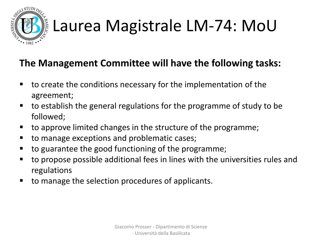 laurea magistrale lm 74 mou 4
