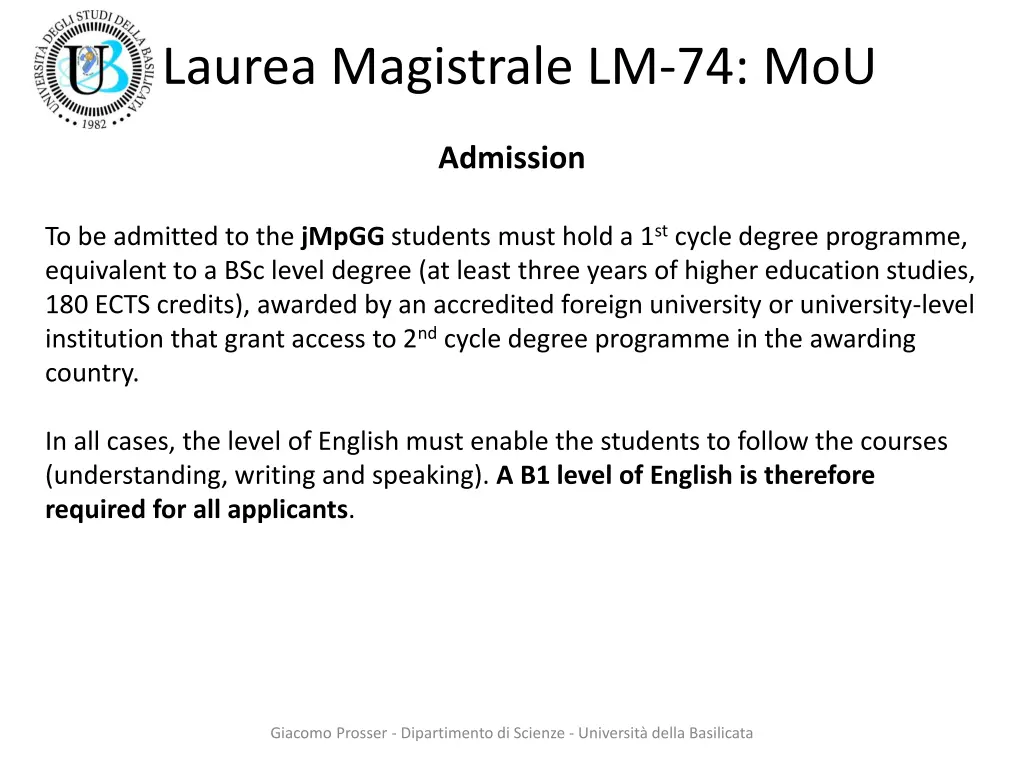 laurea magistrale lm 74 mou 5