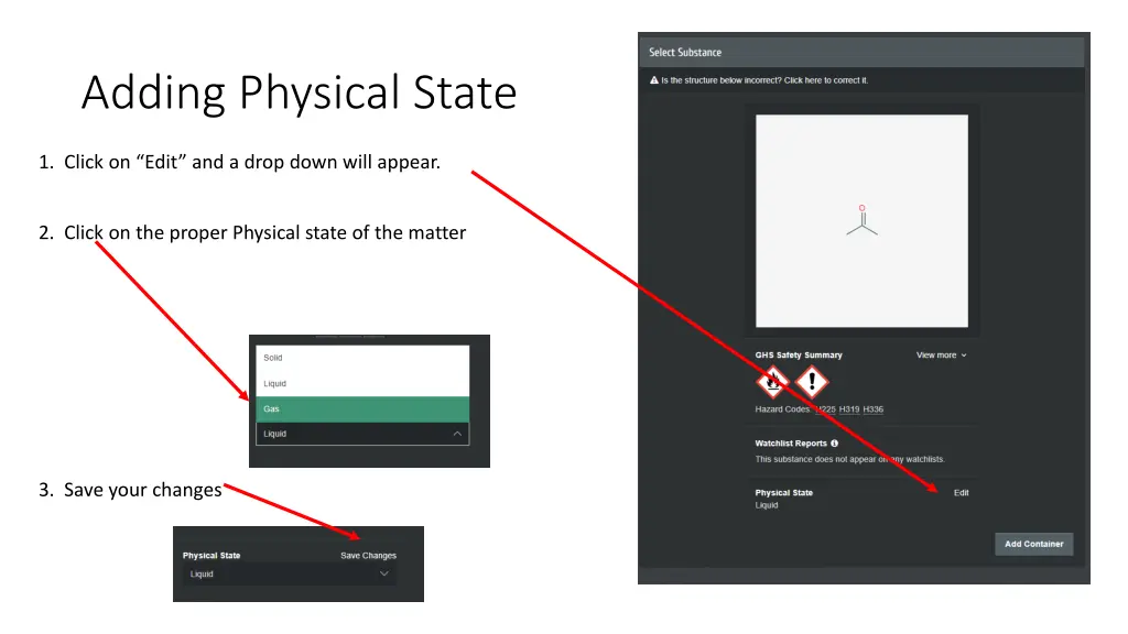 adding physical state