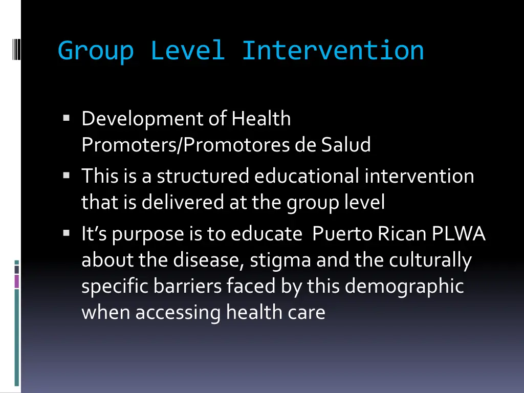 group level intervention