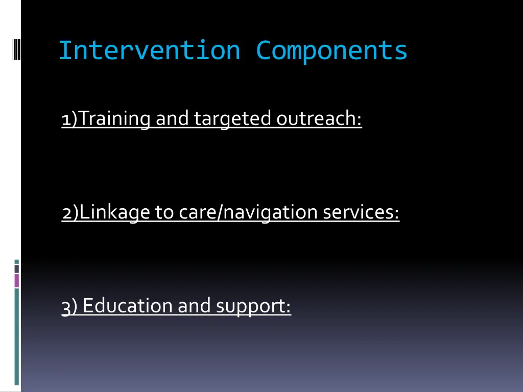 intervention components