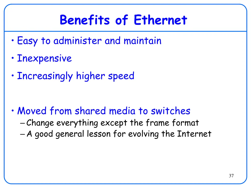 benefits of ethernet