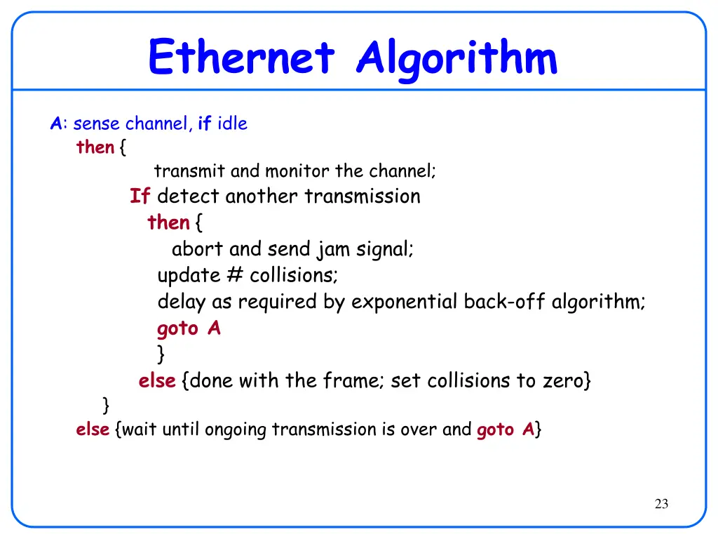 ethernet algorithm