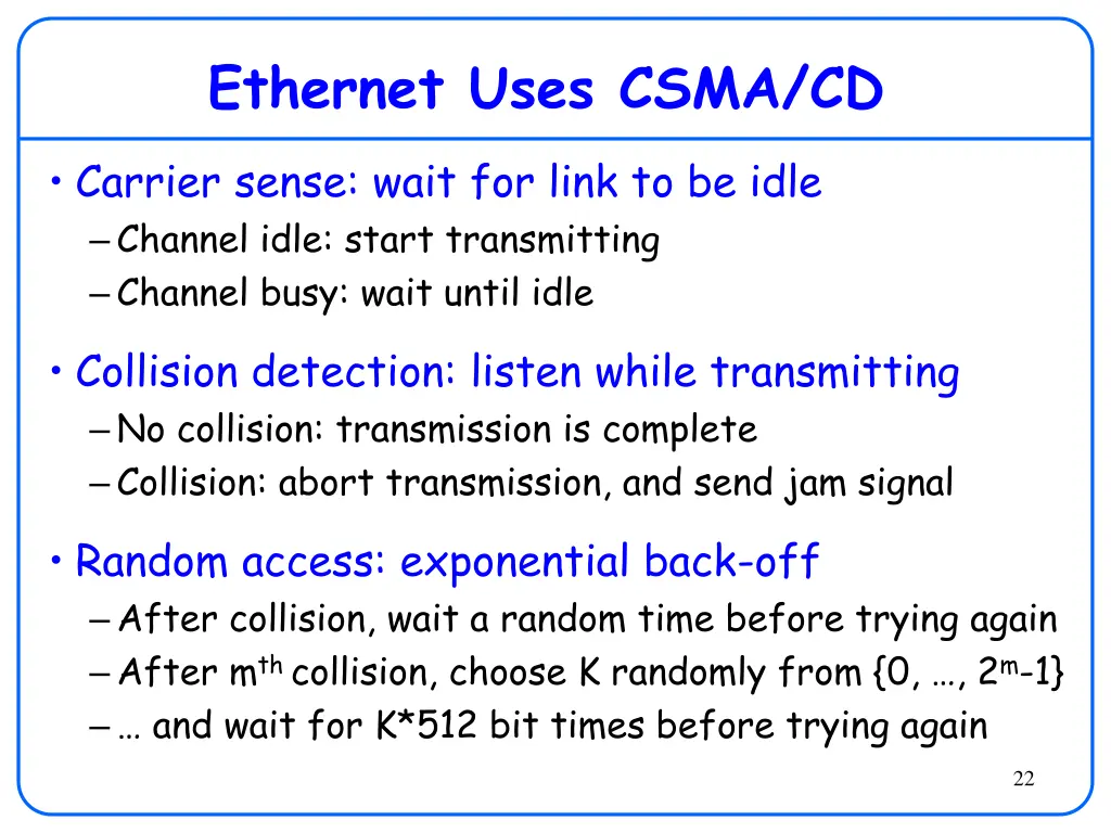 ethernet uses csma cd
