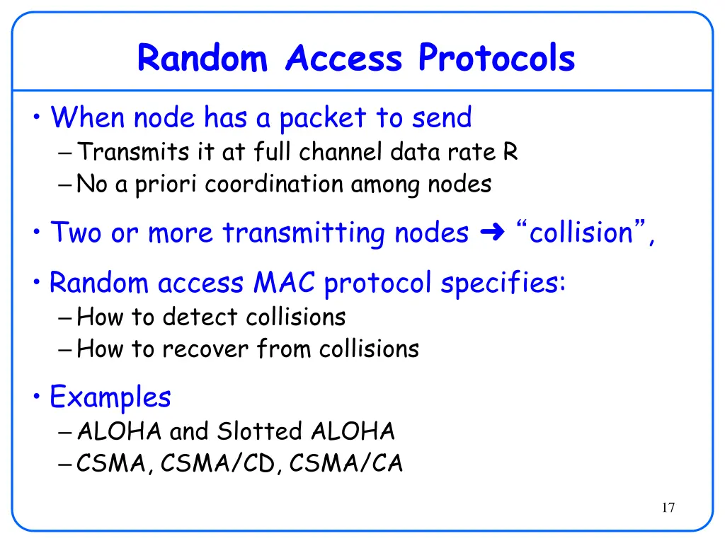 random access protocols