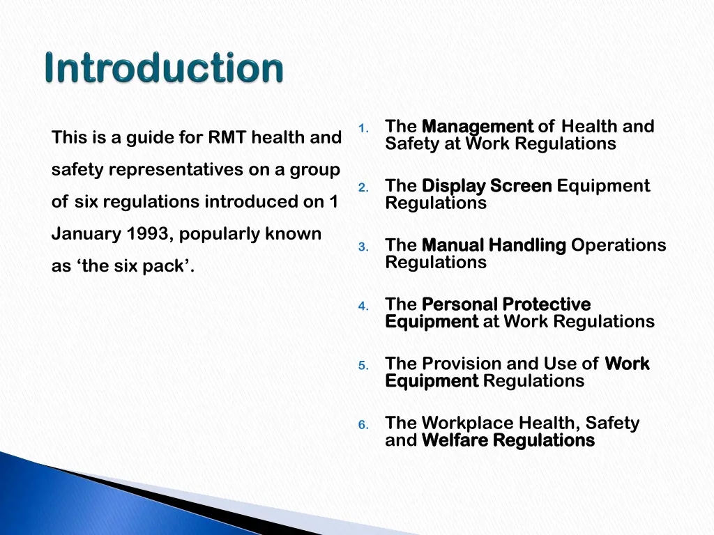 1 the management management of health and safety