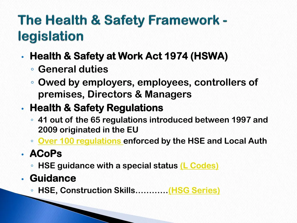 health safety at work act 1974 hswa health safety